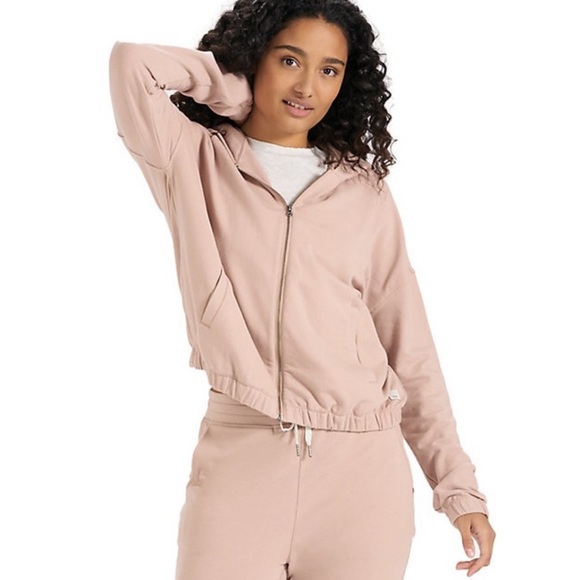 Vuori Laguna Full Zip Hoodie in Blush Pink Size Small - Picture 1 of 6